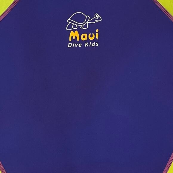 Maui Kids Neoprene One Piece Dive Gear Shorty Wet Suit Purple Yellow Size M - Picture 4 of 5